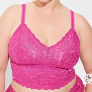 🆕️💗 HOT PINK UNLINED LACE CROP BRALETTE💗